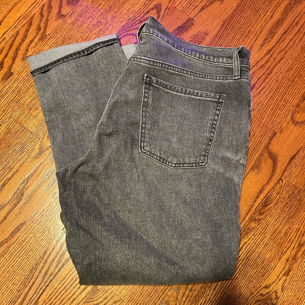 Old Navy Boyfriend Mid-Rise Jeans- Grey/Black
